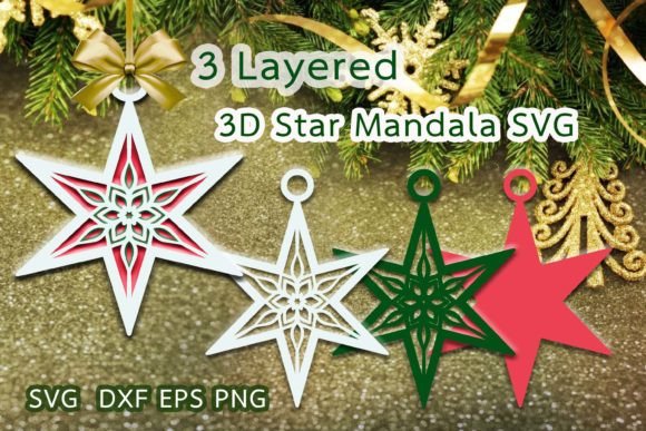 3D Star Mandala SVG V1: A Christmas 3D SVG Review