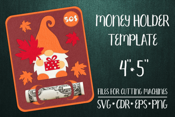Autumn Gnome Card Money Holder: 3D SVG Shapes