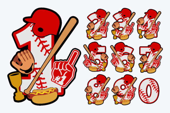Baseball Numbers: 3D SVG Shapes for Crafters