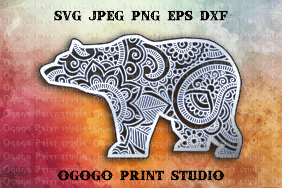Bear SVG 3D Layered Mandala: A 3D SVG for Other Shops