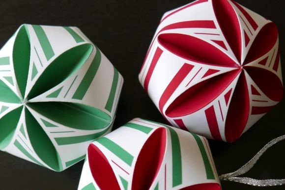 Candy Cane Print 3D SVG Ornaments for Christmas Branding