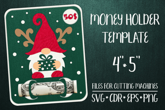 Gnome Christmas Card Money Holder 3D SVG Review
