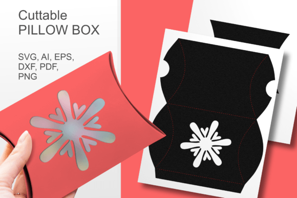 Retro Snowflake Pillow Box 3D SVG for Gift Boxes