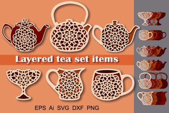Review: 3D Crafts Tea Set SVG for Embroidery Projects