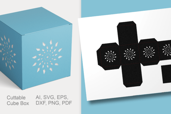 Snow Crystal Cube Gift Box: 3D SVG Shapes