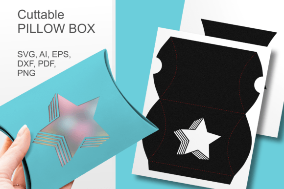 Striped Shadow Star Window Pillow Box 3D SVG Gift Boxes