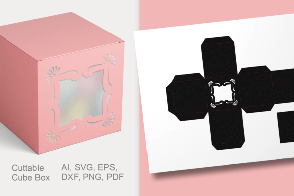 Window with Flowers Cube Gift Box SVG: 3D SVG Shapes Review